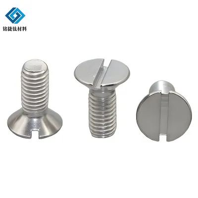 DIN963 Titanium slotted countersunk kepala skru